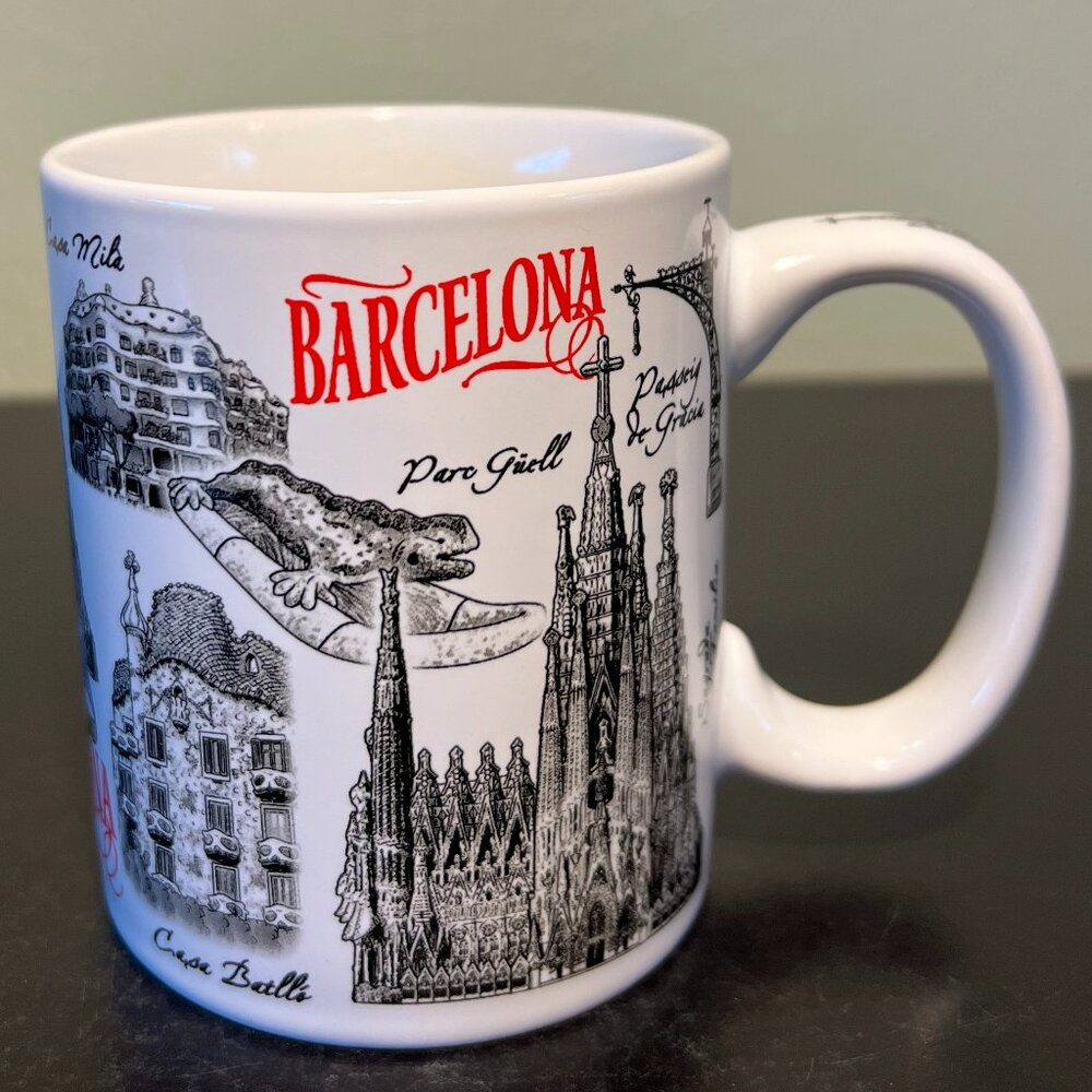Barcelona Spain Souvenir Mug Sagrada Familia Gaudi Park Guell Coffee Cup Mug